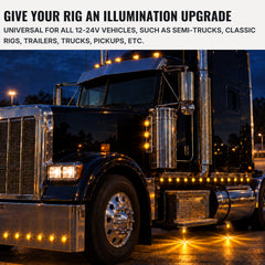 All Star Truck Parts 1.5 inch Mini Amber/Red Clear/Coloured Glass Lens Watermelon Lights LED Marker Clearance Light Turn Signal for Semi Truck Trailer, Compatible with Freightliner Kenworth Peterbilt