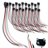 3 Wire Plug Truck Trailer Light Plug Molded 3 Prong Pigtail Harness Connector Right Angle for Stop Turn Tail Reverse Brake Backup for Sealed 4" Round 6' Oval Light 12V Red White Black Wires 16AWG 11"