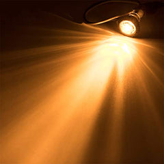 3/4" Round 3-Led White/Red/Amber Marker lights 2 wire Clearance Lights Black Rubber Grommet Mount Replacement for Jeep Spider Fender Marker Lights Sealed