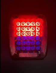 5.5" x 4" Rectangle 30 LED Red + Blue Strobe Light Iron/Metal Mounting Bracket DOT/SAE Approved Waterproof Anti-Shock Anti-Fog Towing Construction Safety Security (2 PACK)