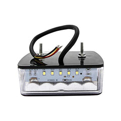 Stud Mounted 15 LED Trailer Towing Light Set Red/Amber (Stop Turn Tail) & White (License Plate), IP68 Waterproof, DOT Approved, Clear Lens, Left and Right Side Lights