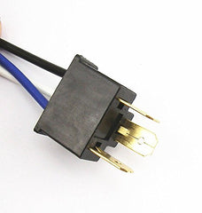 4-Headlight Relay Wiring Harness H4 Headlamp Light Bulb Ceramic Socket Plugs Set
