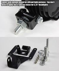 5.75" 5-3/4" 36W Crystal Round LED Headlight Sealed Beam IP68 Waterproof Replacement 4000 4040 5506 H5006 H651 / H466 Chrome (2D reflector)