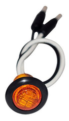 3/4" inch Amber/Red/White 3 LED Side Marker Clearance Light with Plug Black Ring Sealed Mini Round 3/4" Indicators Grill Lights Truck Trailer Car Bus Pickup Van Caravan Boat 12V