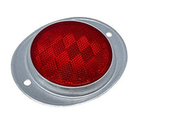 Amber/Red 3” Round Reflector with Aluminum Base Screw On 2 Holes for Trucks, Towing, Trailers, RVs and Buses
