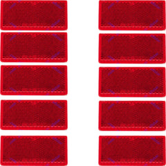 3-1/8" Rectangular Amber/Red Stick On Reflector - Trailers, Trucks, Automobiles, Mail Boxes, Boats, SUV's, RV's, Industrial Strong Adhesive DOT/SAE Approved