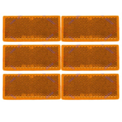 3-1/8" Rectangular Amber/Red Stick On Reflector - Trailers, Trucks, Automobiles, Mail Boxes, Boats, SUV's, RV's, Industrial Strong Adhesive DOT/SAE Approved