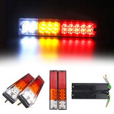 20 LED Trailer Tail Lights Bar Waterproof, DC12V Turn Signal and Parking Reverse Brake Running Lamp for Car Truck Red Amber White (2 Pack)