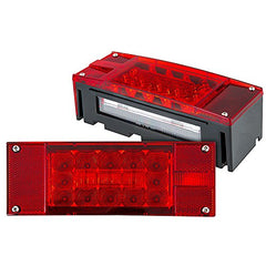 12V LED Low Profile Submersible Rectangle Trailer Light Kit, Sealed PREMIUM Waterproof Boat Trailer Stop Turn Tail License Plate Brake Running Lights 25ft 4pin Wiring Harness & Bracket