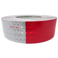 New 2" x150' roll DOT-C2 Ultra Reflective Safety 6" Red/ 6" White Conspicuity Tape Truck Trailer Horse Diamond Pattern Long Lasting Waterproof Material, Super Strong Adhesive!