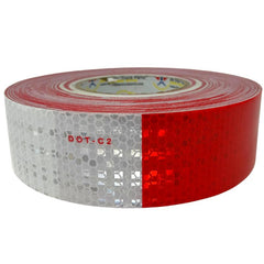 Conspicuity Tape Premium DOT-C2 Approved Reflective Truck Trailer Red White 2�x150� 4 Year Average Life -1 Roll