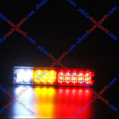 20 LED Trailer Tail Lights Bar Waterproof, DC12V Turn Signal and Parking Reverse Brake Running Lamp for Car Truck Red Amber White (2 Pack)