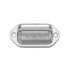 Trailer 6 LED License Plate Lights DOT FMVSS 108 SAE L Chrome/Black Surface Mount Waterproof 12V DC Courtesy Step License Plate Tag Light for UTV ATV Trailer Truck RV Boat 2.6"x1.3"