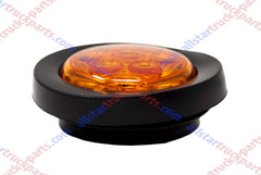 2" Amber/Red Round Trailer 7 LED Clearance Marker Lights DOT FMVSS 108 SAE P2 Reflector Lens Grommet Flush-Mount Waterproof IP67 Marker Clearance Lights for Trailer Truck