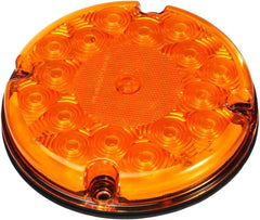 2Pcs 7" Round White/Amber/Red LED Backup Reverse Stop Turn Tail Lights 17 LED Marker Clearance Running Lights 4 Hole Surface Mount for Transit Vehicles Bus Truck Trailers 12V-30V