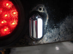 Trailer 6 LED License Plate Lights DOT FMVSS 108 SAE L Chrome/Black Surface Mount Waterproof 12V DC Courtesy Step License Plate Tag Light for UTV ATV Trailer Truck RV Boat 2.6"x1.3"