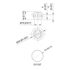 3/4" inch Red 3 LED Side Marker Clearance Light with Plug Black Ring Sealed Mini Round 3/4" Indicators Grill Lights Truck Trailer Car Bus Pickup Van Caravan Boat 12V- Qty 5