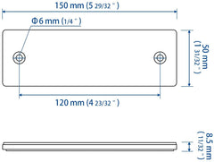 10x Red Amber White Class A 150mmx50mm (6"x2") Rectangular Reflector Screw Mount Trailers Trucks Automobiles Mail Box Boat SUV RV Industrial Driveway Safety Parking Visiblity