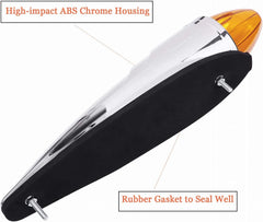 5PCS 17 LED Amber Torpedo Cab Marker Roof Running Top Lights Assembly Super Bright Chrome Heavy Duty Trucks Replacement for International Kenworth/Peterbilt/Freightliner/Mack…