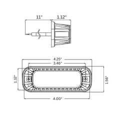4" x 1.5" Rectangle LED Amber Strobe Light, 4 LED 12W IP65 Waterproof, Super Bright High Powered Strobe for Towing 6 Flash Patterns (Built in Flasher) Surface Mount 10V-30V
