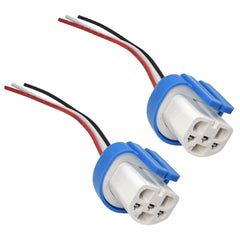 9007 9004 HB1 HB5 Socket High Temperature Ceramic Headlight Plug Pigtail Assembly (Pack of 2) - Male Wire Harness for Headlight Fog Light Female Socket Universal Easy Install