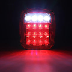 DOT Compliant 16 LED Jeep style Universal Tail Brake Turn Stop Back up Lights for Truck Trailer Boat Jeep etc,12V Stud Mounted Lamps,Pack of 2