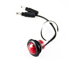 3/4" inch Amber/Red/White 3 LED Side Marker Clearance Light with Plug Black Ring Sealed Mini Round 3/4" Indicators Grill Lights Truck Trailer Car Bus Pickup Van Caravan Boat 12V