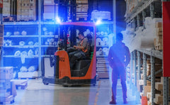 5.5" 10W CREE Blue Dot LED Forklift Safety Light Spot Light Warehouse Safe Warning Light Waterproof Heavy Duty, 12V-80V