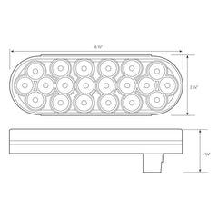 6" Oval LED Recessed Amber Strobe Light, 24 LED DOT/SAE Approved & Marked, Waterproof, Super Bright High Powered Strobe for Towing�