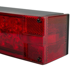 12V LED Low Profile Submersible Rectangle Trailer Light Kit, Sealed PREMIUM Waterproof Boat Trailer Stop Turn Tail License Plate Brake Running Lights 25ft 4pin Wiring Harness & Bracket