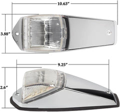 Truck Cab Lights 5PCS Amber Top Roof Running LED Marker Lights Waterproof 17 LED w/Chrome Base Compatible with Peterbilt/Kenworth/Freightliner/Western Star/Mack Trailer 12V