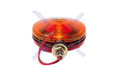 4.125" Round Double-Face, Red/Amber, Stud Mount Pedestal Fender Stop Turn Tail Light for Truck Trailer Peterbilt Freightliner Kenworth Mack Western Star