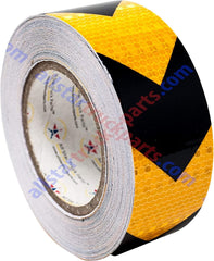 Yellow Black Arrow Reflective Tape, 2" Hazard Warning Tape Waterproof - High Intensity Reflector Conspicuity Safety Construction Strong Adhesive Crystal Lattice