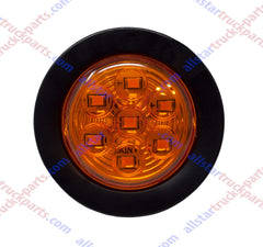 2" Amber/Red Round Trailer 7 LED Clearance Marker Lights DOT FMVSS 108 SAE P2 Reflector Lens Grommet Flush-Mount Waterproof IP67 Marker Clearance Lights for Trailer Truck