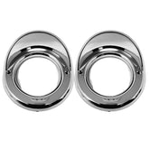 [2x 2.5" Inch Round Chrome Bezel With Hooded Visor Grommet for Vehicle Lights Side Marker Stop Turn Tail Light Covers Rings for Truck Trailer Kenworth Peterbilt 2pcs