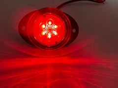 2x 2.5 Round Red 6 Led Clearance Side Marker Bumper Fender Mount Lights Kit Light 2 Screw Mount Wire Pigtail Truck Trailer Rv Waterproof 12V Sealed, 2.5 Round Led Marker Lights