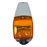 Truck Cab Lights 5PCS Amber Top Roof Running LED Marker Lights Waterproof 17 LED w/Chrome Base Compatible with Peterbilt/Kenworth/Freightliner/Western Star/Mack Trailer 12V