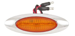 4-1/8" Amber/Red Led Side Marker Lights 4 LED Chrome Surface Mount with Bullet Plugs Waterproof Peterbilt Kenworth Freightliner Volvo Led Cab Panel Marker Lights Lites Sealed