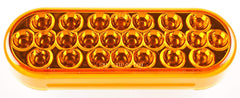 6" Oval LED Recessed Amber Strobe Light, 24 LED DOT/SAE Approved & Marked, Waterproof, Super Bright High Powered Strobe for Towing�