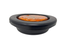 2.5" Red/Amber 3 LED Round Side Marker Clearance Lights Grommet Flush Mount, Sealed Truck Trailer with Reflex Lens, IP67 Waterproof- Super Bright DOT SAE P2 FMVSS 180