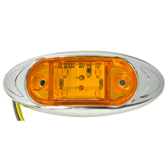 4-LED RED/AMBER 4" x 1.65" Mini Side Marker Red Light with Chrome Bezel, Universal LED Clearance Markers for Truck Trailer Boat ATV Marine Marker lights 12V High Brightness Side Marker Lights