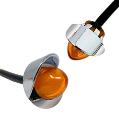 | Mini Watermelon Lights 3/4" Diameter 1-LED GLO Style| 10 Pack | Vingtage Dome Style Lens Chrome Visor Bezel IP65| Freightliner Kenworth Peterbilt Trailer Heavy Trucks