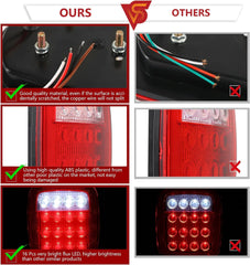 DOT Compliant 16 LED Jeep style Universal Tail Brake Turn Stop Back up Lights for Truck Trailer Boat Jeep etc,12V Stud Mounted Lamps,Pack of 2
