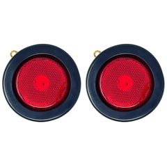All Star Truck Parts 4x Red 2.5" Round 4 LED Side Marker Clearance Lights Grommet Flush Mount, IP67 Waterproof DOT SAE FMVSS 108