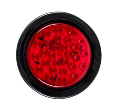 4" Inch Red/White/Amber 28 LED Round Stop/Turn/Tail Reverse/Backup Signal Brake Truck Lights Rubber Grommet & Direct Wiring Boat Trailer Dump Truck Camper RV IP67 Waterproof DOT Certified 12V
