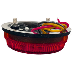 3-1/7" Round LED Light Black ABS Base Side Marker Clearance S/T/T 3 Wire Design 2 Screw Surface Mount 9 LEDs Black ABS Base IP 67 for Trailers - Red/Amber