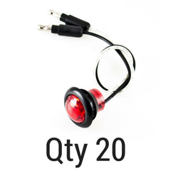 3/4" inch Amber/Red/White 3 LED Side Marker Clearance Light with Plug Black Ring Sealed Mini Round 3/4" Indicators Grill Lights Truck Trailer Car Bus Pickup Van Caravan Boat 12V