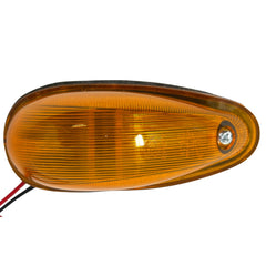 Pair (Qty 2) 4.6" Amber Sleeper Cab LED Side Marker/Turn Led Light Clearance For Freightliner Century/Columbia Surface Mount, Amber Oval Side Marker and Turn Signal Sealed