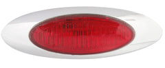 4-1/8" Amber/Red Led Side Marker Lights 4 LED Chrome Surface Mount with Bullet Plugs Waterproof Peterbilt Kenworth Freightliner Volvo Led Cab Panel Marker Lights Lites Sealed