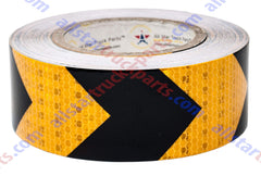 Yellow Black Arrow Reflective Tape, 2" Hazard Warning Tape Waterproof - High Intensity Reflector Conspicuity Safety Construction Strong Adhesive Crystal Lattice